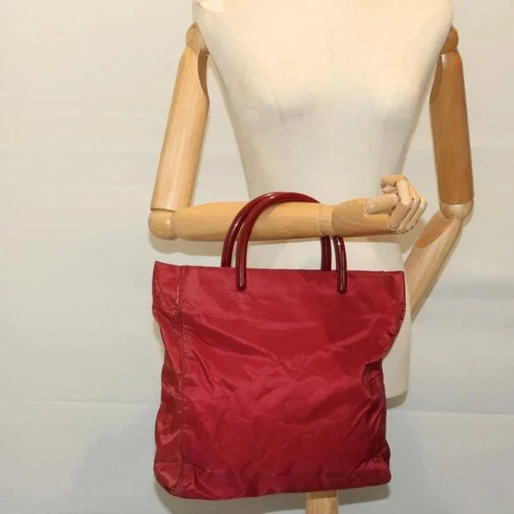 PRADA Hand Bag Nylon Red Auth ar11518 - Picture 3 of 16